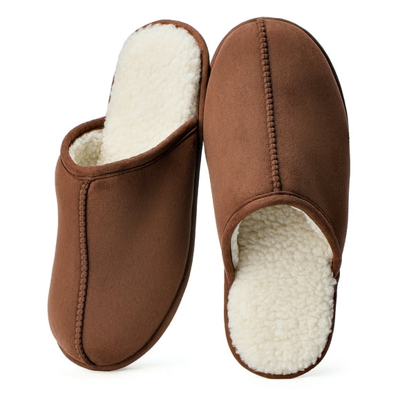 Cozylook Men's Slip-on Slippers Lightweight Memory Foam House Shoes with Anti-Skid Indoor Outdoor Sole