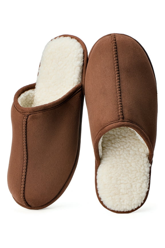 Men's Slip-on Slippers Lightweight Memory Foam House Shoes with Anti-Skid Indoor Outdoor Sole