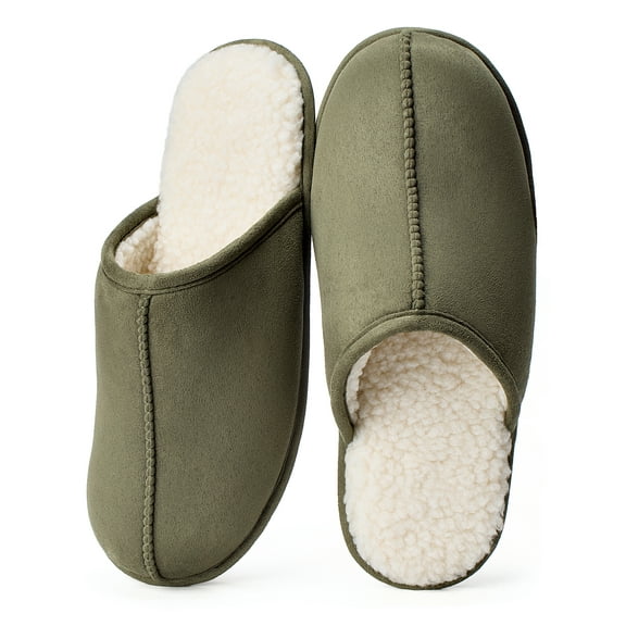 Cozylook Men's Slip-on Slippers Lightweight Memory Foam House Shoes with Anti-Skid Indoor Outdoor Sole