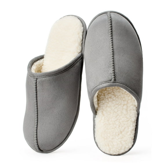 Cozylook Men's Slip-on Slippers Lightweight Memory Foam House Shoes with Anti-Skid Indoor Outdoor Sole