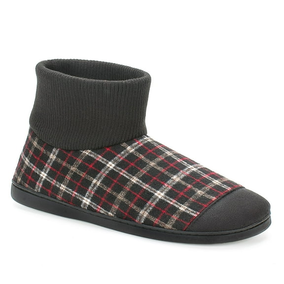 Cozylook Men's Slippers with Memory Foam, Warm Fleece Slipper Boots, Indoor Outdoor Non-Slip Winter House Shoes