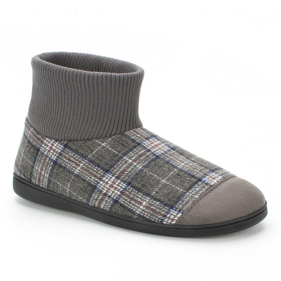 Cozylook Men's Slippers with Memory Foam, Warm Fleece Slipper Boots, Indoor Outdoor Non-Slip Winter House Shoes