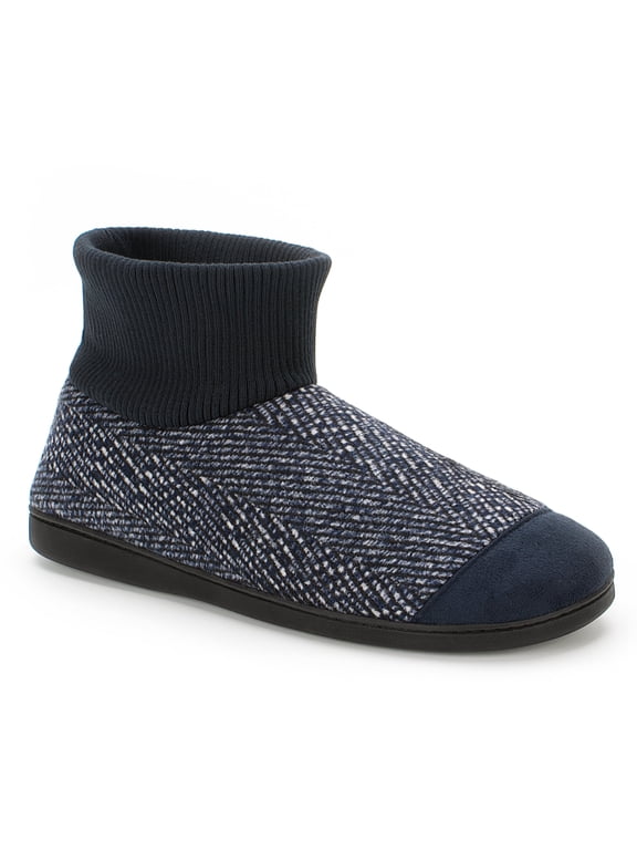 Men's Slippers with Memory Foam, Warm Fleece Slipper Boots, Indoor Outdoor Non-Slip Winter House Shoes