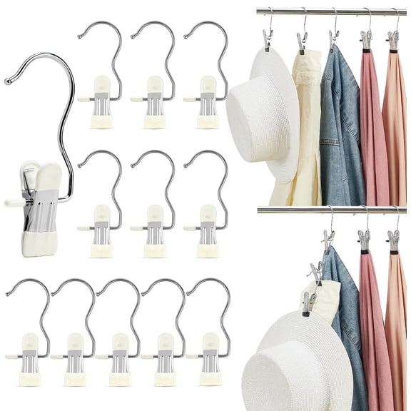 Cozymood 20pcs Boot Hangers Clips for Close Organizer for Closet, 360° Rotating Pants Hangers with Clips, Space Saving Hanger
