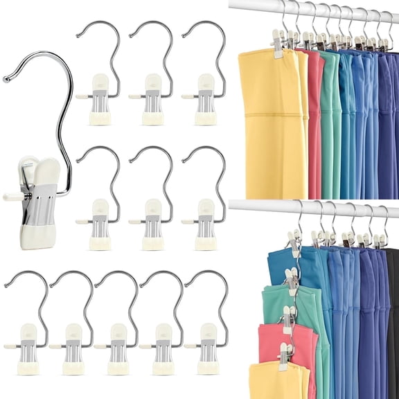 Cozymood Boot Hangers Clips for Closet, 30 Pack Legging Organizer for Closet, 360° Rotating Pants Hangers with Clips, Space Saving Hanger