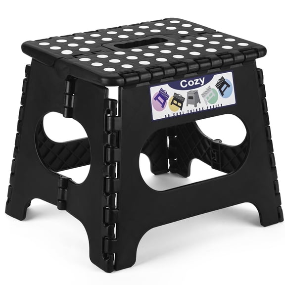 Cozymood Folding Step Stool, 11 inch Non-Slip Foldable Step Stools, Portable Foldable Step Stool Lightweight Folding Stool with Handle for Kitchen Bathroom