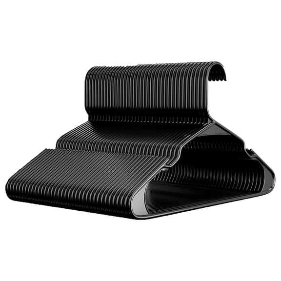 Cozymood Plastic Hangers 16 Pack Clothes Hangers Black