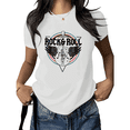 thumbnail image 1 of Cozymy Unisex Rock and Roll Guitar Graphic Short Sleeve T-Shirt Casual Cotton Crewneck Music Graphic Tees Shirts, 1 of 5