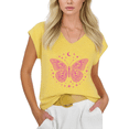 thumbnail image 1 of Cozymy Women Boho Celestial Butterfly V Neck Sleeveless T Shirt Moon Star Casual Summer Top S 5XL, 1 of 6