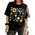thumbnail image 1 of Cozymy Women T-shirt Vintage Botanical Floral Graphic Tee Watercolor Flower Top for Casual Daily Wear Outfit, 1 of 5