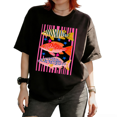 thumbnail image 1 of Cozymy Women Top Playful Painted Fish Print T-shirt Bright Stars Tee Relaxed Fit Top for Trendy Summer Look, 1 of 5