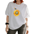 thumbnail image 1 of Cozymy Women's Be Kind Sunflower Earth Dragonfly Floral Graphic Short Sleeve T-Shirt Casual Tees Tops, 1 of 5