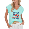 thumbnail image 1 of Cozymy Women's Blue American 250 Celebration V-Neck Sleeveless Tank Top Patriotic Cotton Tee, 1 of 6