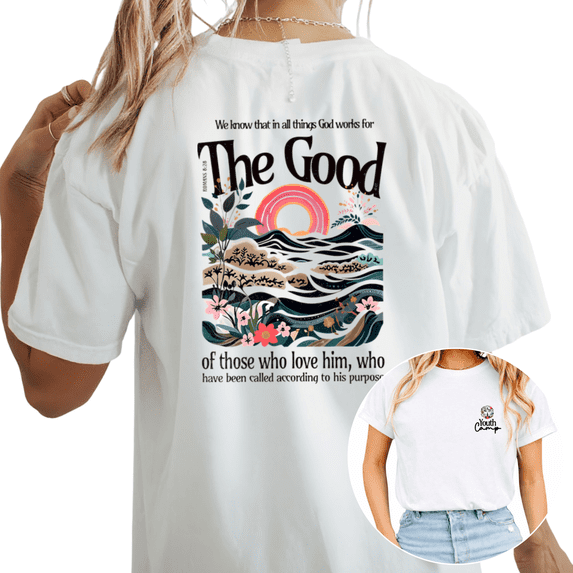 Cozymy Women's Boho Floral Cross Youth Camp Christian Quote Graphic Short Sleeve T-Shirt Relaxed Trendy Religious Tops