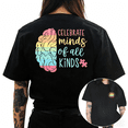 thumbnail image 1 of Cozymy Women's Celebrate Minds of All Kinds Rainbow Brain Front and Back Print Graphic Short Sleeve Crew Neck T-Shirt, 1 of 5