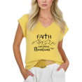 thumbnail image 1 of Cozymy Women's Christian Faith Mountains Quote V-Neck Sleeveless Tee Lightweight Religious Casual T-Shirt, 1 of 6