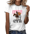 thumbnail image 1 of Cozymy Women's Cowboy Take Me Away Western Desert Cactus Horse Graphic Casual Short Sleeve Vintage Country T-Shirt Tops, 1 of 5