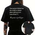 thumbnail image 1 of Cozymy Women's Dear Person Behind Me Positive Affirmation Front and Back Print Graphic Short Sleeve Crew Neck T-Shirt, 1 of 5
