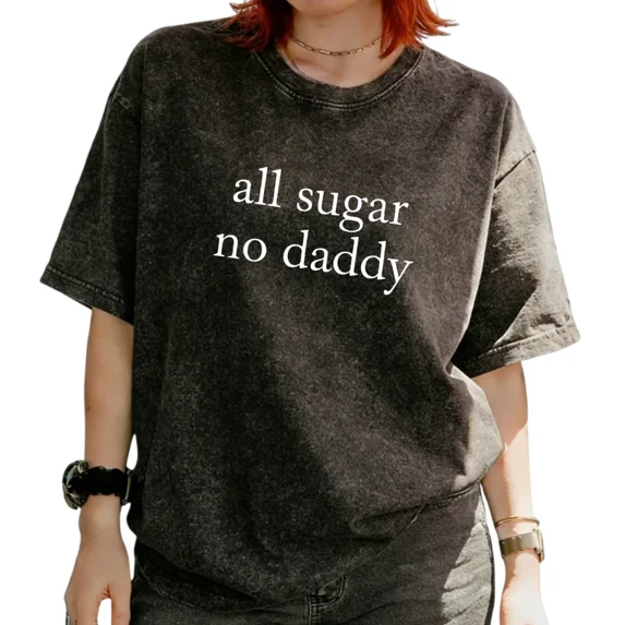 Cozymy Women's Funny Self Made Queen Slogan Text Print Graphic Washed Short Sleeve T-Shirt Trendy Everyday Basic Tops