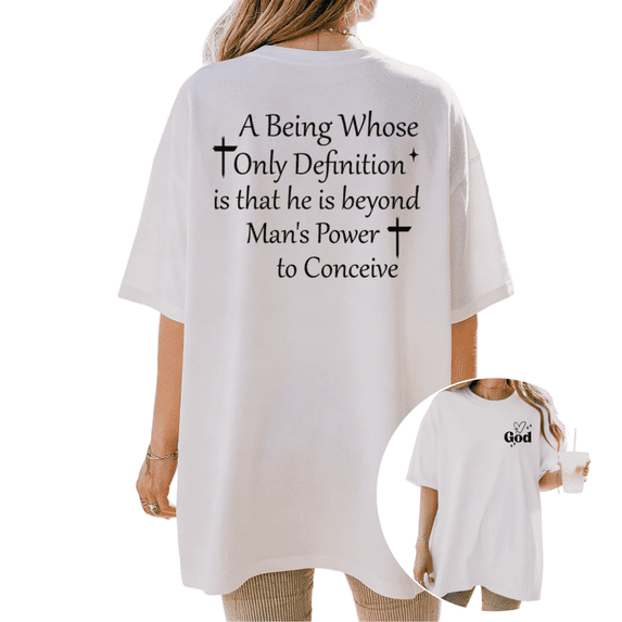 Cozymy Women's God Definition Cross Graphic Short Sleeve T-Shirt Casual Cotton Crewneck Top