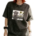 thumbnail image 1 of Cozymy Women's Highland Cow Sunflower Field Western Botanical Graphic Washed Short Sleeve T‑Shirt Country Inspired Tees, 1 of 5