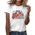 thumbnail image 1 of Cozymy Women's It's Okay to Mental Health Floral Graphic Short Sleeve Crew Neck T-Shirt Casual Tee, 1 of 5