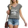 thumbnail image 1 of Cozymy Women's Keep Classic Alive Vintage Car Graphic V-Neck Sleeveless T-Shirt Retro Soft Breathable Style, 1 of 6