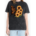 thumbnail image 1 of Cozymy Women's Leopard Print Butterfly Sunflower Floral Vintage Washed Crewneck Casual Short Sleeve Relaxed Fit T-Shirt, 1 of 5
