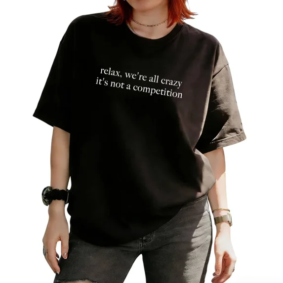 Cozymy Women's Minimalist Witty Relatable Life Phrase Letter Graphic Short Sleeve T-Shirt Casual Fashion Relaxed Tops