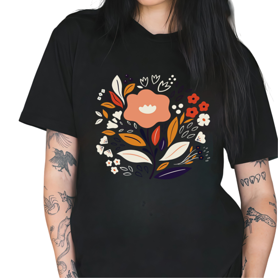Cozymy Women's Modern Botanical Print T Shirts Crewneck Short Sleeve Abstract Flower Graphic Tees Casual Everyday Summer Tops