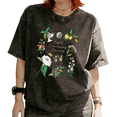 thumbnail image 1 of Cozymy Women's Night Blooming Flowers Botanical Floral Moon Graphic Washed Short Sleeve T-Shirt Relaxed Fit Tees, 1 of 5