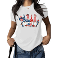 thumbnail image 1 of Cozymy Women's Patriotic Gnome USA Graphic Short Sleeve T-Shirt Cute Fireworks Print Cotton Crewneck Casual Relaxed Fit Tops, 1 of 5