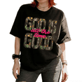 thumbnail image 1 of Cozymy Women's Realtree Camo Glitter Script Faith Lettering Graphic Short Sleeve T-Shirt Relaxed Fit Outdoor Country Religious Tees, 1 of 5