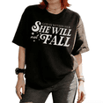 thumbnail image 1 of Cozymy Women's Retro God Is Within Her She Will Not Fall Religious Quote Graphic Short Sleeve T-Shirt Relaxed Trendy Tops, 1 of 5