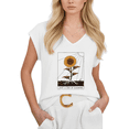 thumbnail image 1 of Cozymy Women's Retro Sunflower Tarot Card V-Neck Sleeveless T-Shirt Casual Summer Tank Top, 1 of 6