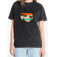 thumbnail image 1 of Cozymy Women's Retro Sunset Beach Palm Tree Vintage Washed Short Sleeve T-Shirt Summer Vacation Graphic Crewneck Top, 1 of 5