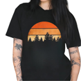 thumbnail image 1 of Cozymy Women's Retro Sunset Forest Silhouette Graphic Short Sleeve T-Shirt Casual Outdoor Nature Crewneck Cotton Tee, 1 of 5