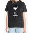 thumbnail image 1 of Cozymy Women's Skeleton Hourglass Gothic Graphic Vintage Washed Crewneck Casual Short Sleeve Loose Fit T-Shirt, 1 of 5