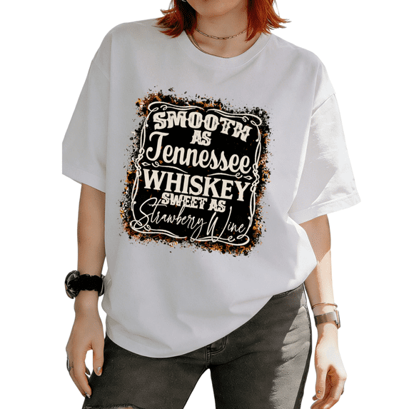 Cozymy Women's Smooth As Tennessee Whiskey Country Graphic Tops Short Sleeve T-Shirt Casual Relaxed Fit