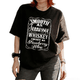 thumbnail image 1 of Cozymy Women's Smooth As Tennessee Whiskey Sweet As Strawberry Wine Western Country Quote Graphic Short Sleeve T-shirt, 1 of 5