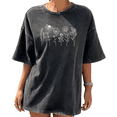 thumbnail image 1 of Cozymy Women's T-Shirts Minimalist Botanical Stems Graphic Black S-5XL Tops, 1 of 5