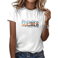 thumbnail image 1 of Cozymy Women's Take Me Where Summer Never Ends Tropical Graphic Short Sleeve T-Shirt Relaxed Fit Cotton Casual Beach Tee, 1 of 5