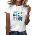 thumbnail image 1 of Cozymy Women's "USA 1776" 4th of July Retro Disco Patriotic Popsicle Graphic Short Sleeve Crewneck Casual T-Shirt S-5XL, 1 of 5