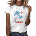 thumbnail image 1 of Cozymy Women's Vintage Florida Palm Beach 1990 Graphic Short Sleeve T-Shirt Relaxed Fit Cotton Summer Tee, 1 of 5