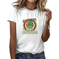 thumbnail image 1 of Cozymy Women's Vintage Retro Seek The Sunshine Graphic Short Sleeve T-Shirt Relaxed Fit Cotton Casual Summer Tee, 1 of 5