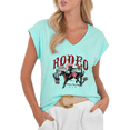 thumbnail image 1 of Cozymy Women's Vintage Rodeo Cowboy Desert Graphic V-Neck Sleeveless T-Shirt Casual Western Tee, 1 of 6