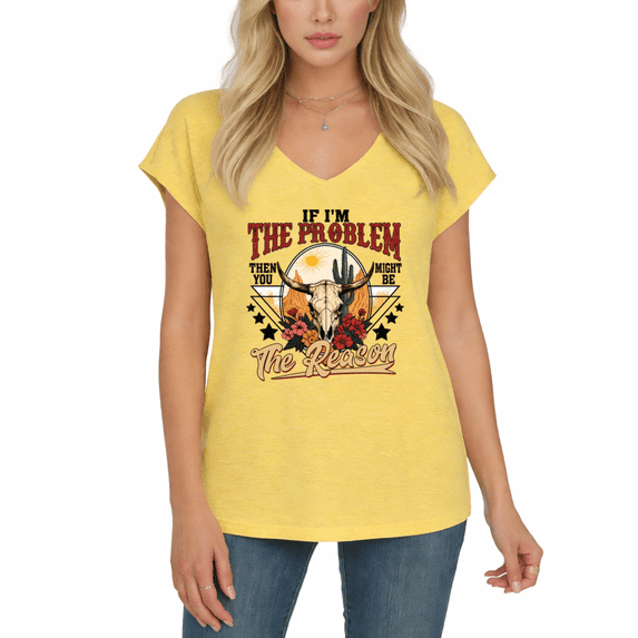 Cozymy Women's Western Cow Skull Cactus Floral Slogan V-Neck Sleeveless T-Shirt Retro Desert Graphic Summer Tank Top