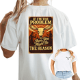 thumbnail image 1 of Cozymy Women's Western Cow Skull Vintage Poster Graphic Tops Short Sleeve T-Shirt Timeless Versatile Tees, 1 of 5