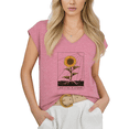 thumbnail image 1 of Cozymy Women's Whimsical Sunshine Sunflower V-Neck Sleeveless Casual T-Shirt Loose Fit Tank, 1 of 6