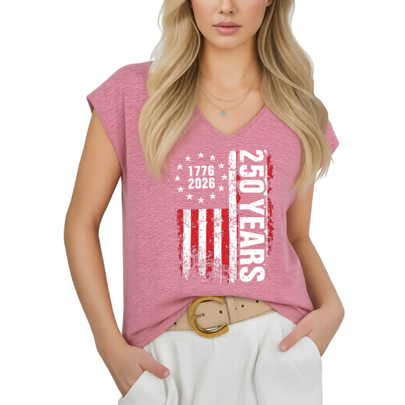 Cozymy Womens America 250 Years Graphic Print Tshirt V Neck Sleeveless T Shirt Casual Daily Graphic Tees Shirts Tops